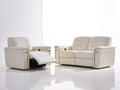 Ensemble de canapés - Similicuir - 192 x 97 x 103cm - Blanc cassé-Doré - Moderne relax électrique