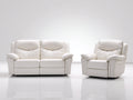 Ensemble de canapés - Similicuir - 184 x 95 x 100cm - Blanc cassé - Classique confortable