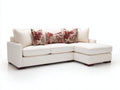 Canapé d'angle - tissu - 286 x 178 x 85 cm - crème - style contemporain