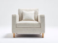 Fauteuil en tissu - Tissu tissé - 86 x 81 x 91cm - Beige clair - Contemporain confortable