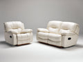 Ensemble de canapés - Similicuir - 168 x 98 x 101cm - Blanc ivoire-Bois brun - Classique inclinable