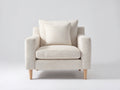 Fauteuil en tissu - Tissu tissé - 87 x 82 x 89cm - Beige clair - Moderne épuré