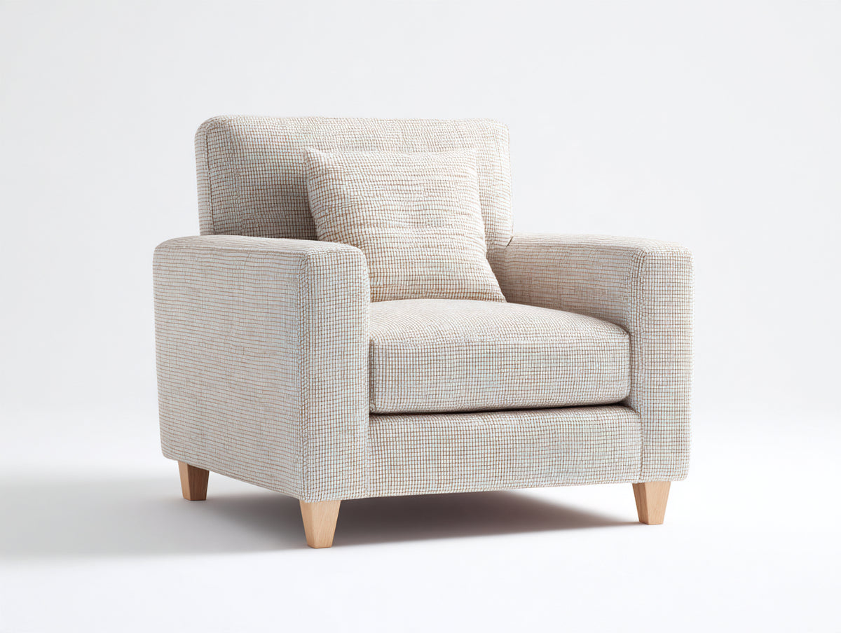 Fauteuil en tissu - Tissu tissé - 88 x 83 x 87cm - Beige clair - Moderne minimaliste