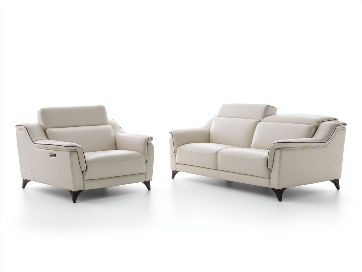Ensemble de canapés - Similicuir - 188 x 94 x 96cm - Beige clair - Moderne élégant