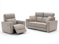 Ensemble de canapés - Similicuir - 186 x 96 x 101cm - Gris taupe - Moderne relax électrique