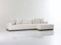 Canapé d'angle - similicuir - 304 x 181 x 83 cm - blanc cassé - style moderne géométrique